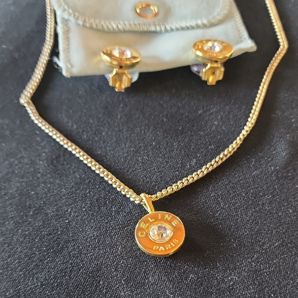 Celine Gold Necklace with Crystal Accents
